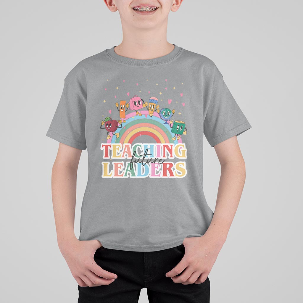 Teacher T Shirt For Kid Teaching Future Leaders Retro Groovy Education Back To School - Wonder Print Shop