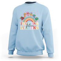 Teacher Sweatshirt Teaching Future Leaders Retro Groovy Education Back To School - Wonder Print Shop