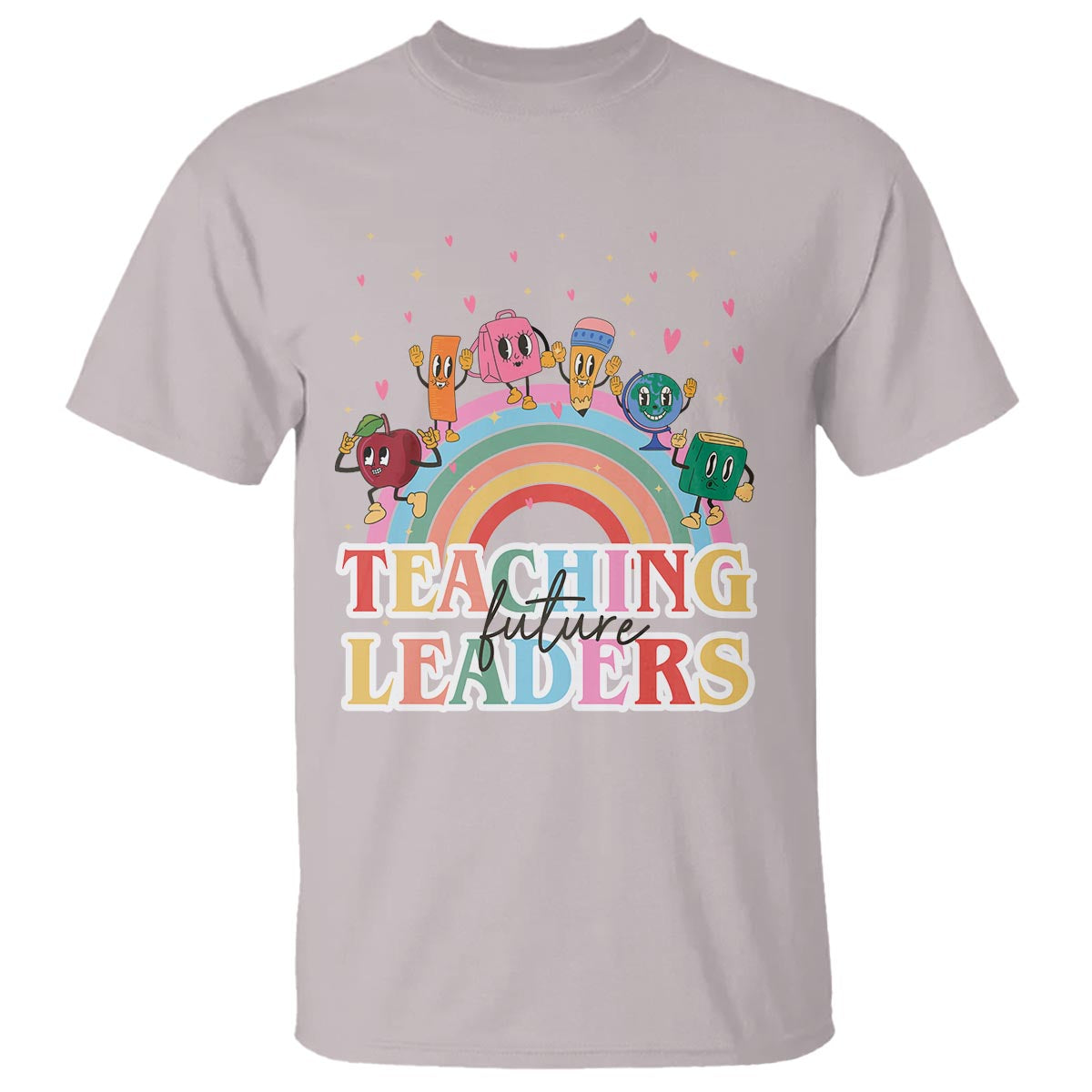 Teacher T Shirt Teaching Future Leaders Retro Groovy Education Back To School - Wonder Print Shop