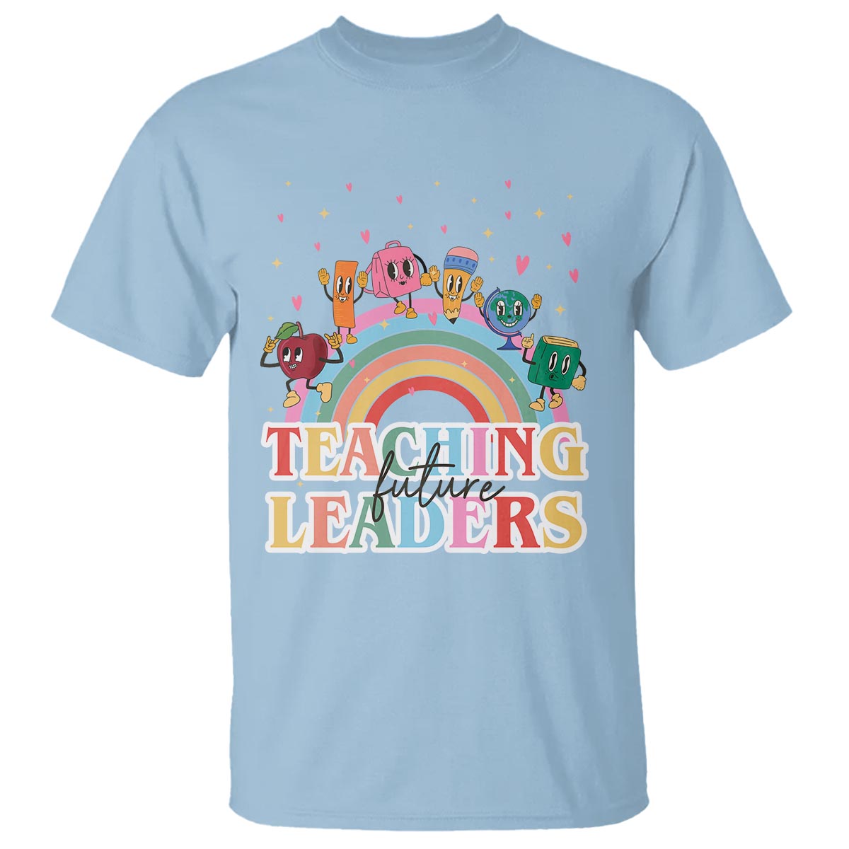 Teacher T Shirt Teaching Future Leaders Retro Groovy Education Back To School - Wonder Print Shop
