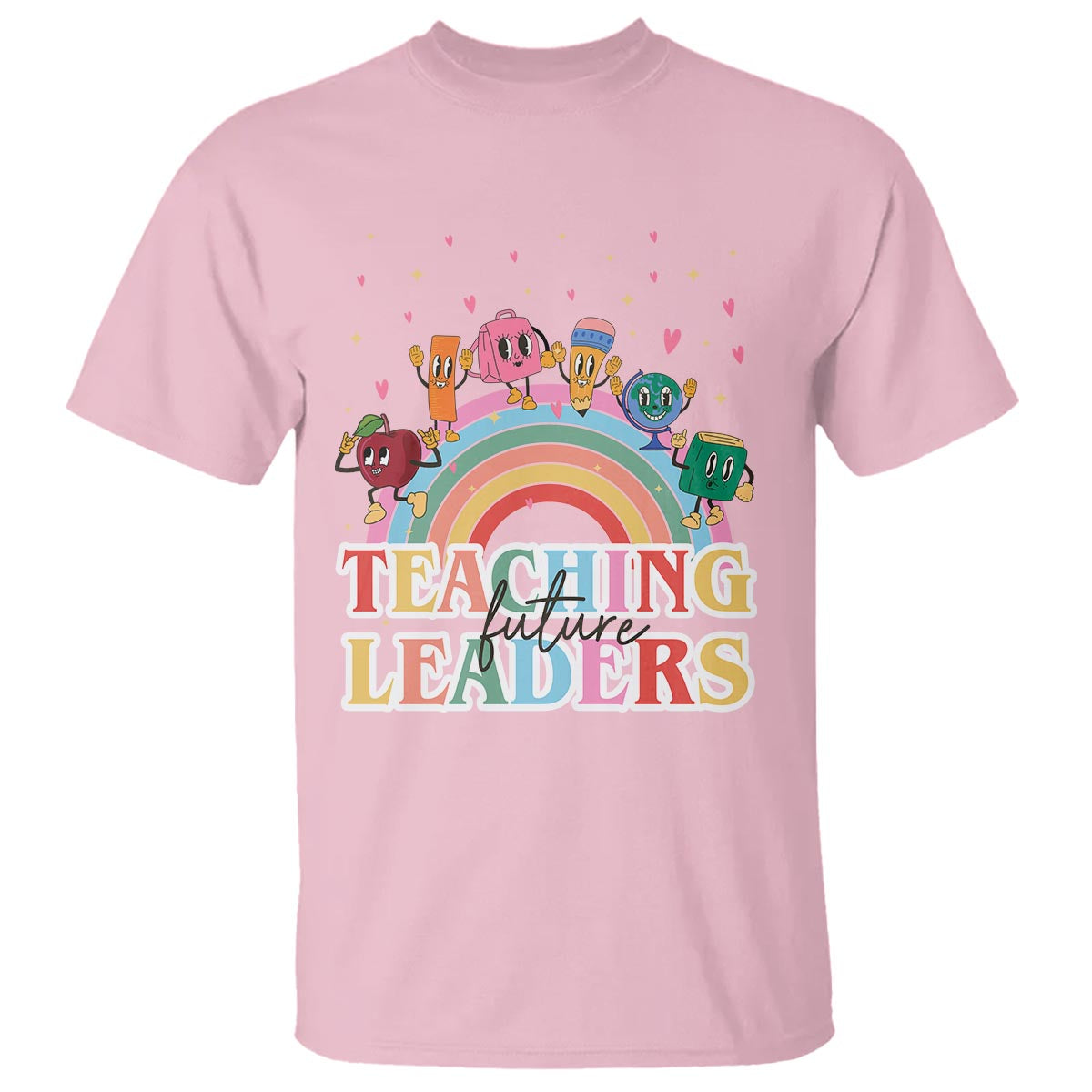 Teacher T Shirt Teaching Future Leaders Retro Groovy Education Back To School - Wonder Print Shop