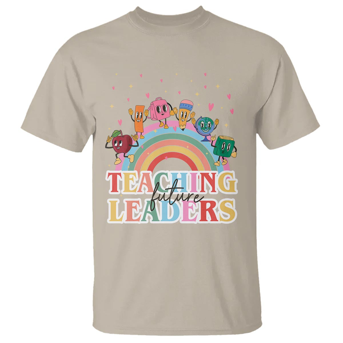 Teacher T Shirt Teaching Future Leaders Retro Groovy Education Back To School - Wonder Print Shop