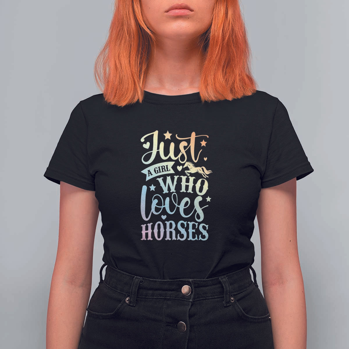 Horse Lover T Shirt For Women Just A Girl Who Loves Horse - Wonder Print Shop