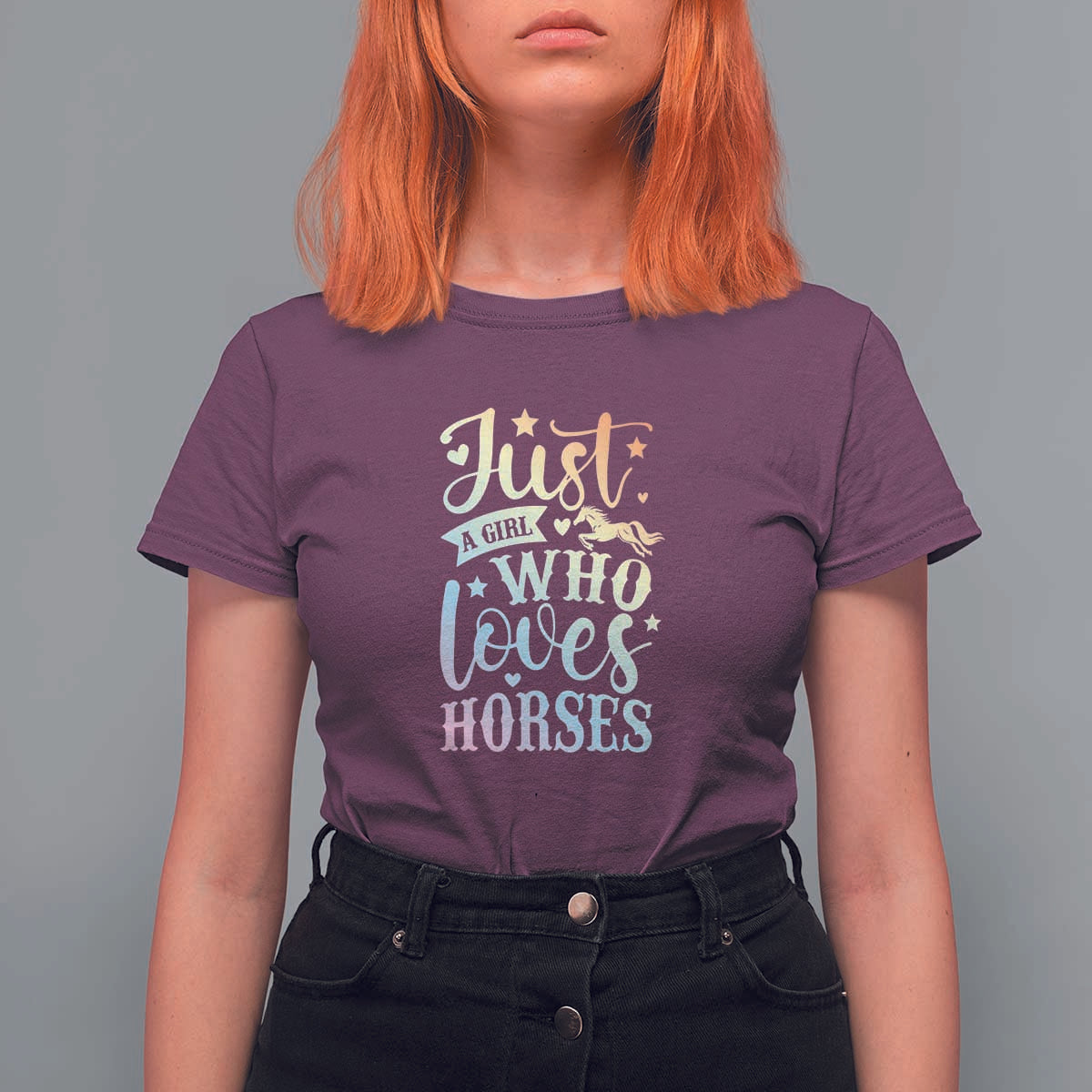 Horse Lover T Shirt For Women Just A Girl Who Loves Horse - Wonder Print Shop