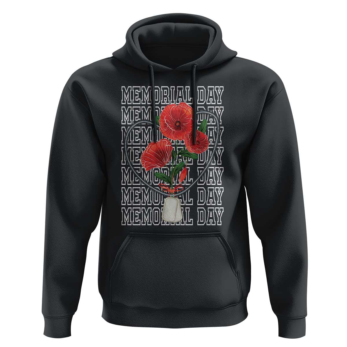 Decoration Day Hoodie Memorial Day Red Poppy Flower - Wonder Print Shop