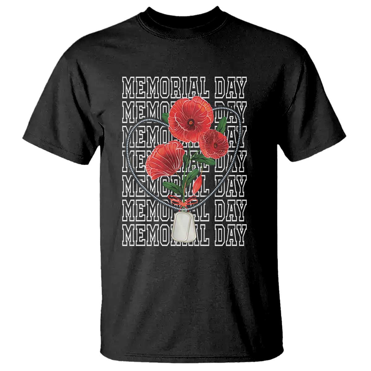 Decoration Day T Shirt Memorial Day Red Poppy Flower - Wonder Print Shop