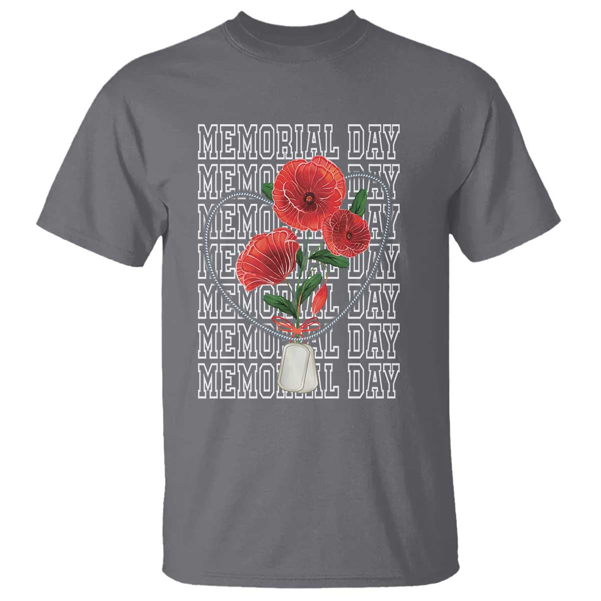 Decoration Day T Shirt Memorial Day Red Poppy Flower - Wonder Print Shop