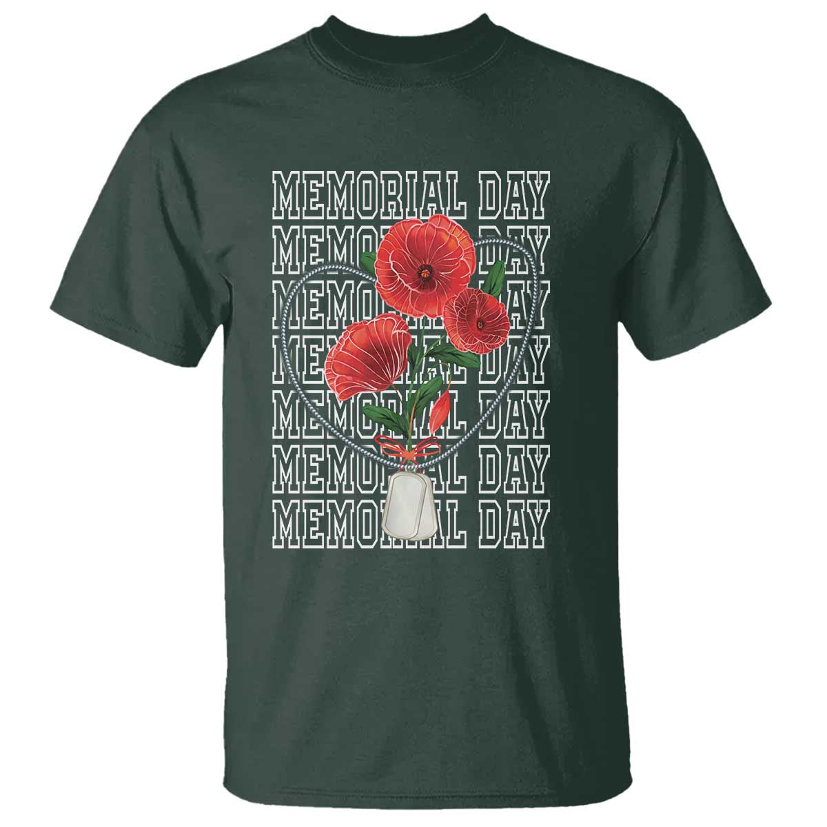 Decoration Day T Shirt Memorial Day Red Poppy Flower - Wonder Print Shop