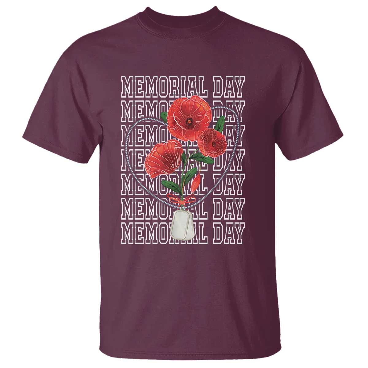 Decoration Day T Shirt Memorial Day Red Poppy Flower - Wonder Print Shop