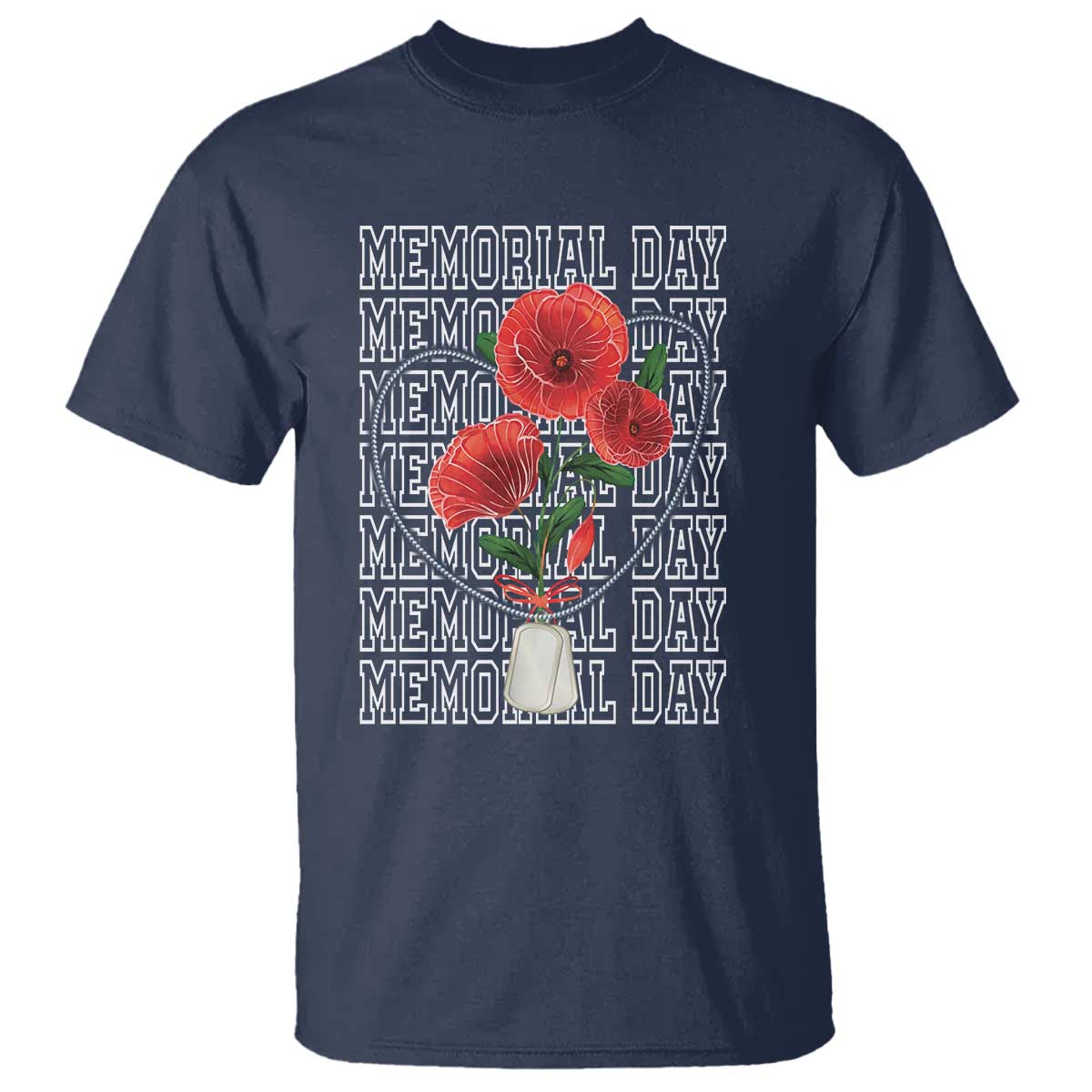 Decoration Day T Shirt Memorial Day Red Poppy Flower - Wonder Print Shop