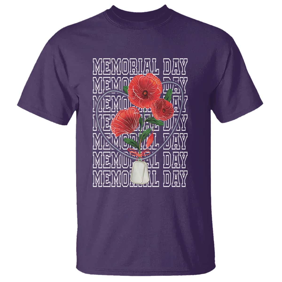 Decoration Day T Shirt Memorial Day Red Poppy Flower - Wonder Print Shop