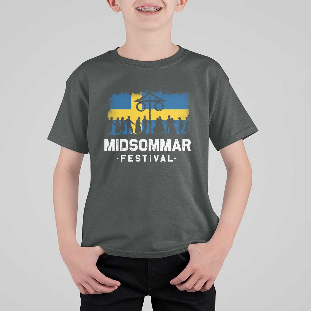 Funny Midsommar Festival T Shirt For Kid Sweden Summer Festival Maypole