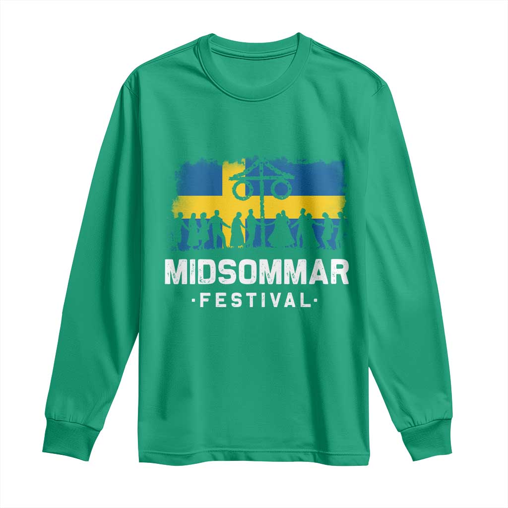 Funny Midsommar Festival Long Sleeve Shirt Sweden Summer Festival Maypole