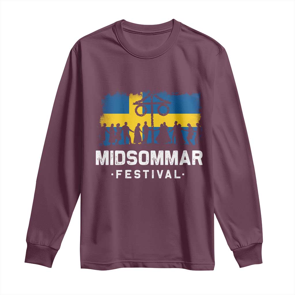 Funny Midsommar Festival Long Sleeve Shirt Sweden Summer Festival Maypole