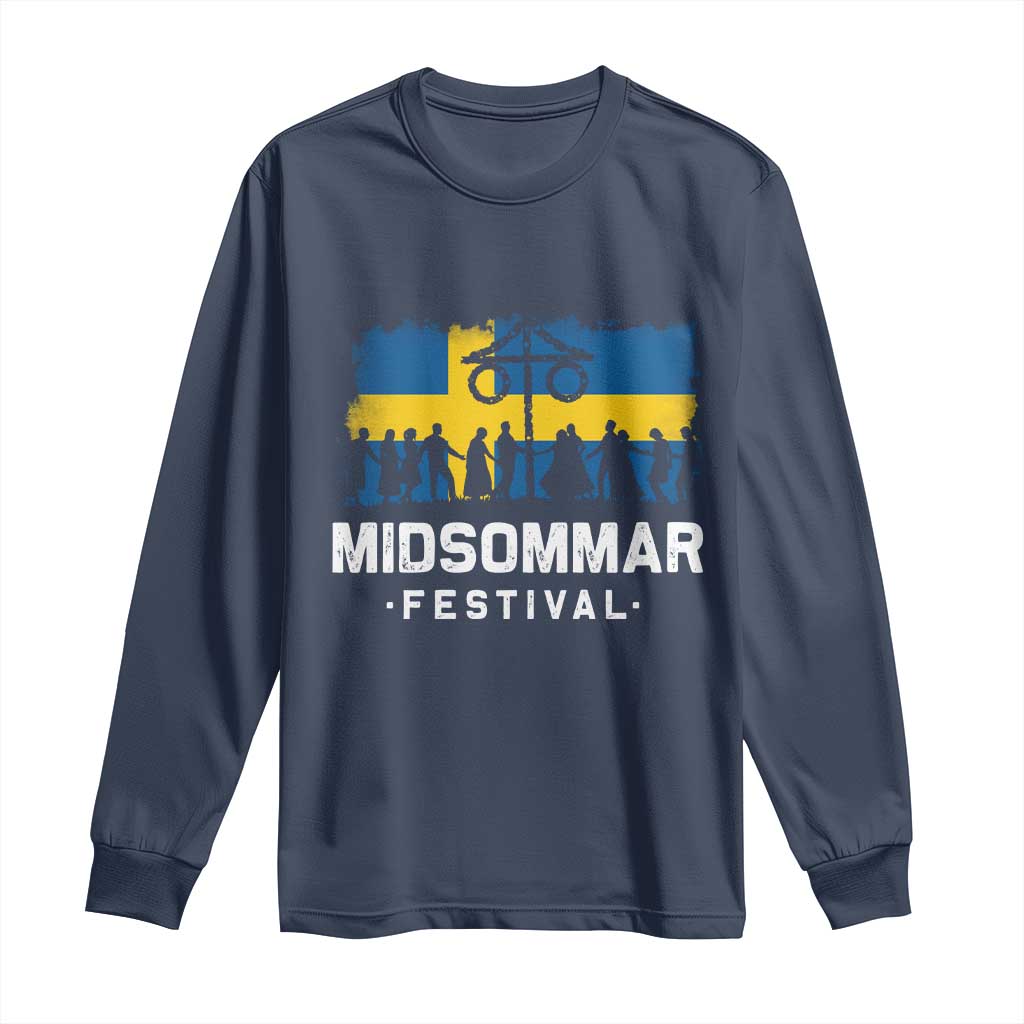 Funny Midsommar Festival Long Sleeve Shirt Sweden Summer Festival Maypole