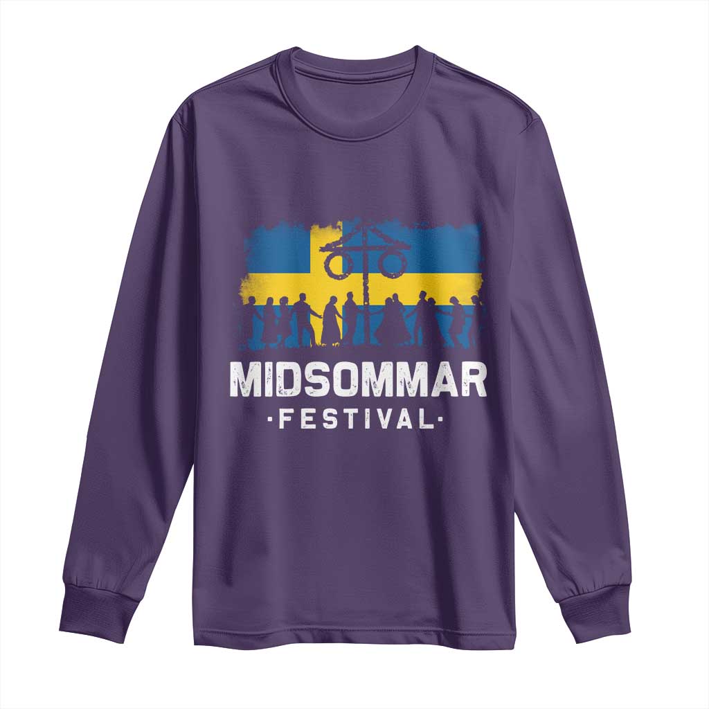 Funny Midsommar Festival Long Sleeve Shirt Sweden Summer Festival Maypole
