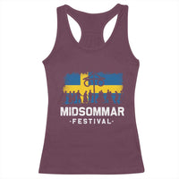 Funny Midsommar Festival Racerback Tank Top Sweden Summer Festival Maypole