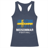 Funny Midsommar Festival Racerback Tank Top Sweden Summer Festival Maypole