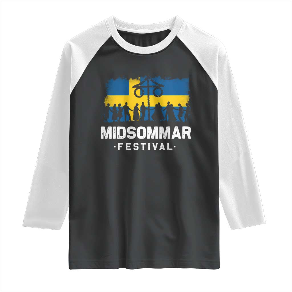 Funny Midsommar Festival Raglan Shirt Sweden Summer Festival Maypole