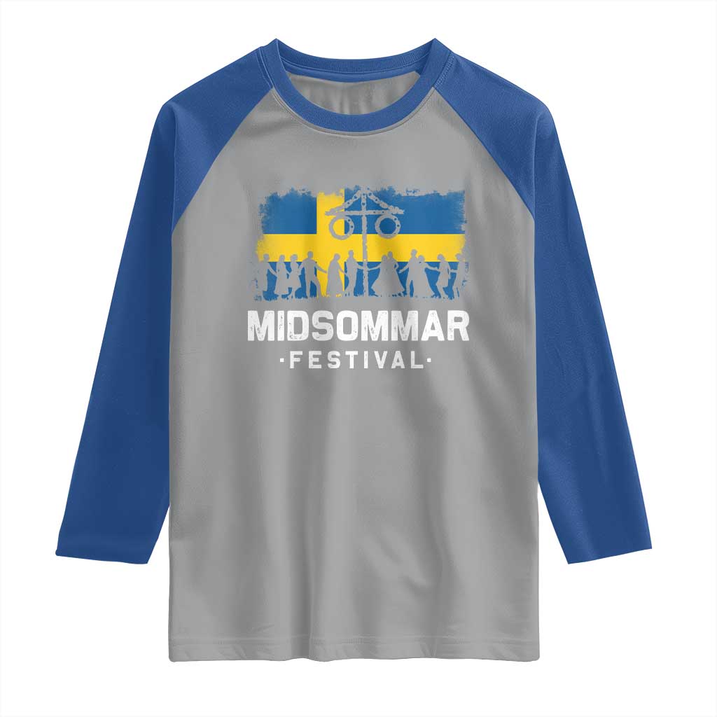 Funny Midsommar Festival Raglan Shirt Sweden Summer Festival Maypole