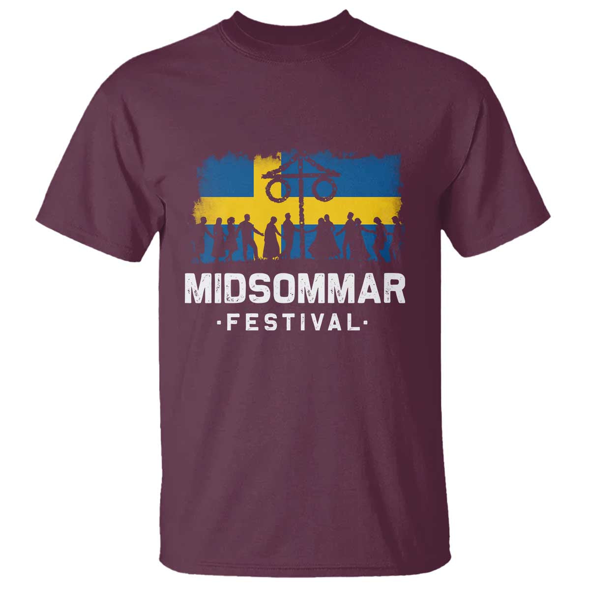 Funny Midsommar Festival T Shirt Sweden Summer Festival Maypole