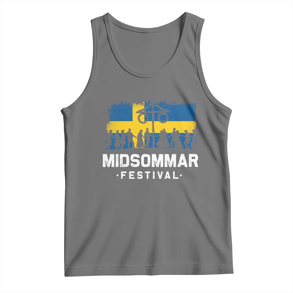 Funny Midsommar Festival Tank Top Sweden Summer Festival Maypole