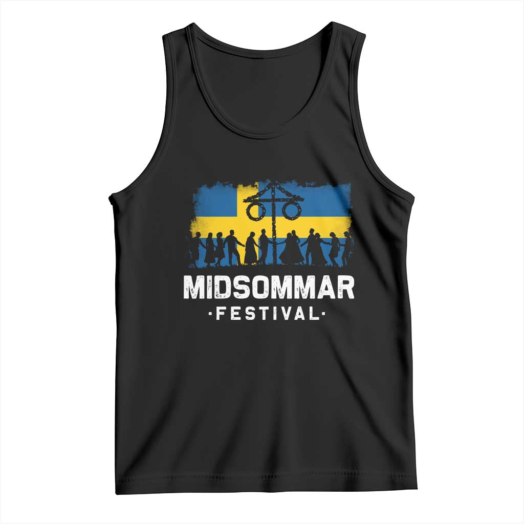 Funny Midsommar Festival Tank Top Sweden Summer Festival Maypole
