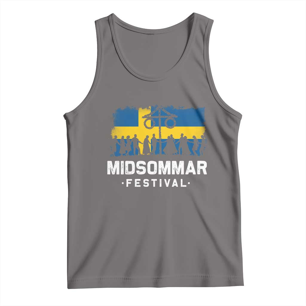 Funny Midsommar Festival Tank Top Sweden Summer Festival Maypole