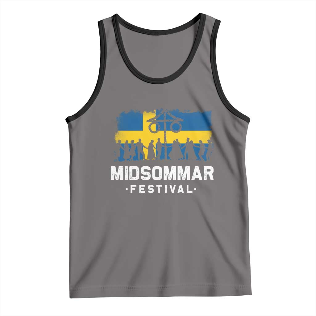 Funny Midsommar Festival Tank Top Sweden Summer Festival Maypole