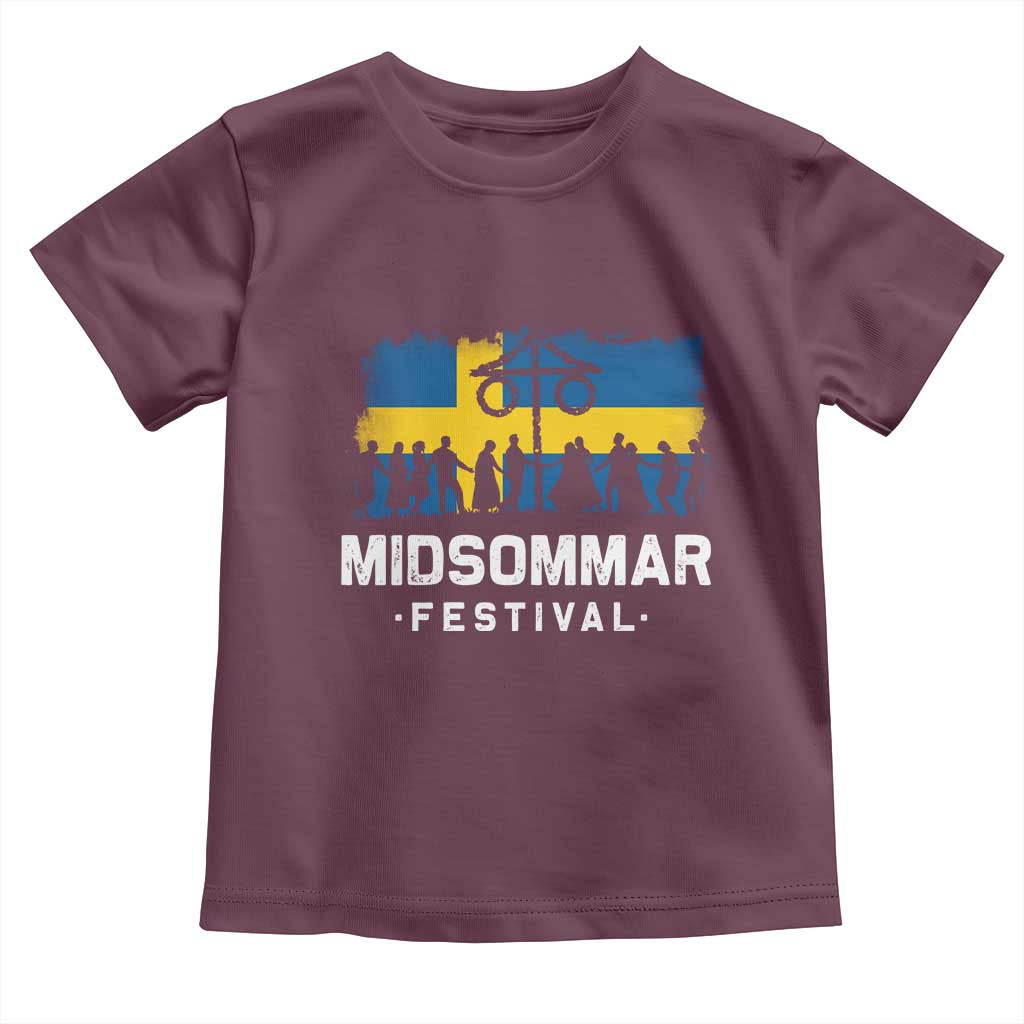 Funny Midsommar Festival Toddler T Shirt Sweden Summer Festival Maypole