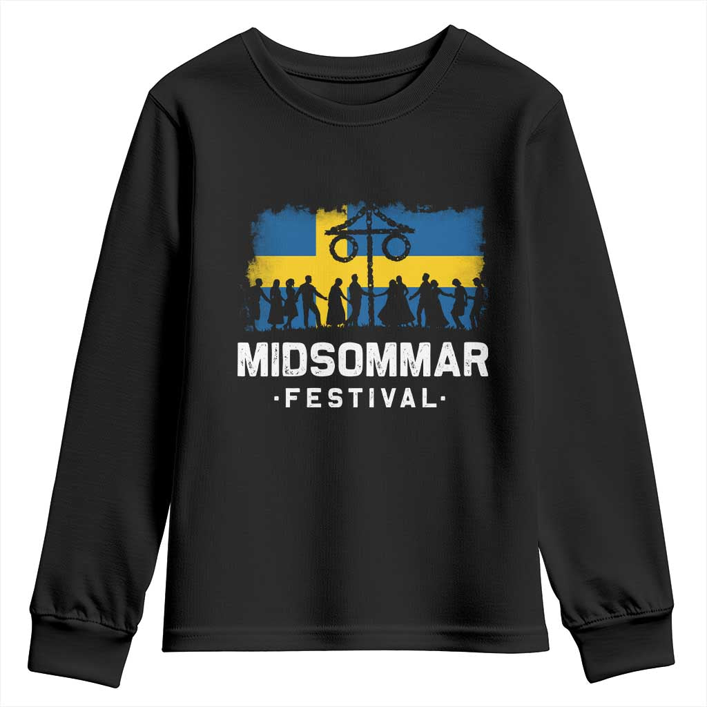 Funny Midsommar Festival Youth Sweatshirt Sweden Summer Festival Maypole TS11