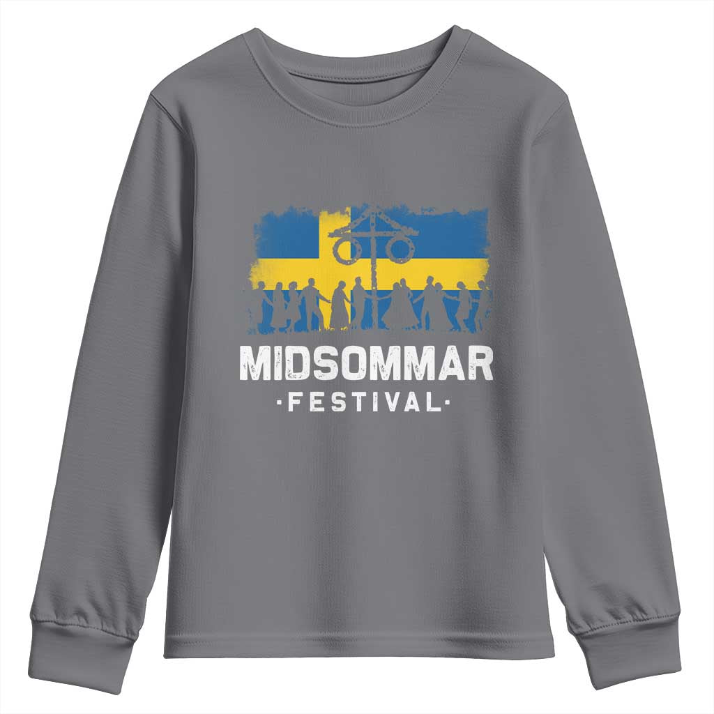 Funny Midsommar Festival Youth Sweatshirt Sweden Summer Festival Maypole