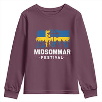 Funny Midsommar Festival Youth Sweatshirt Sweden Summer Festival Maypole
