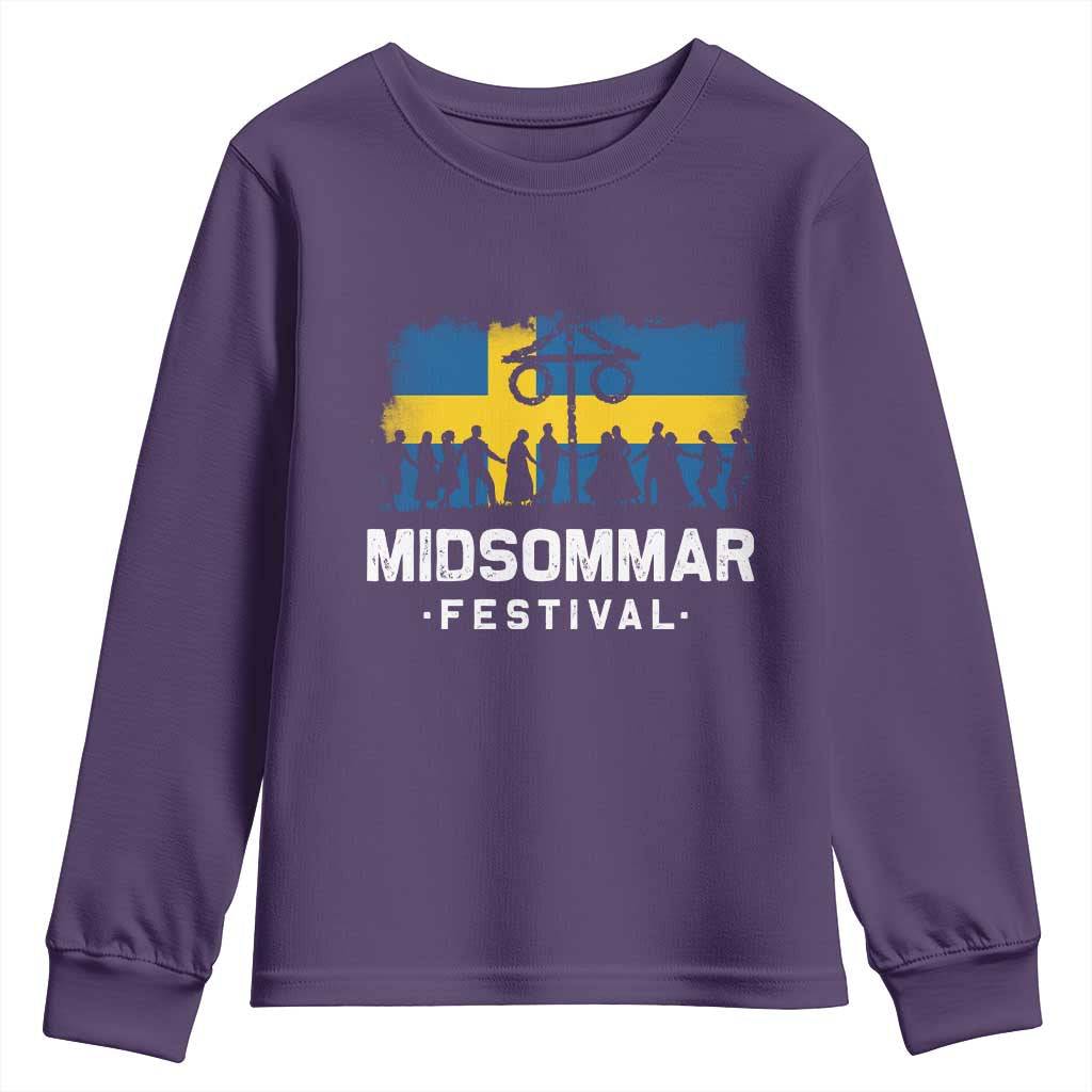 Funny Midsommar Festival Youth Sweatshirt Sweden Summer Festival Maypole