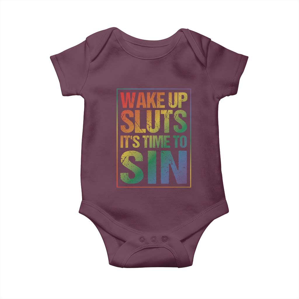 Funny Wake Up Sluts Its Time To Sin LGBTQ Baby Onesie
