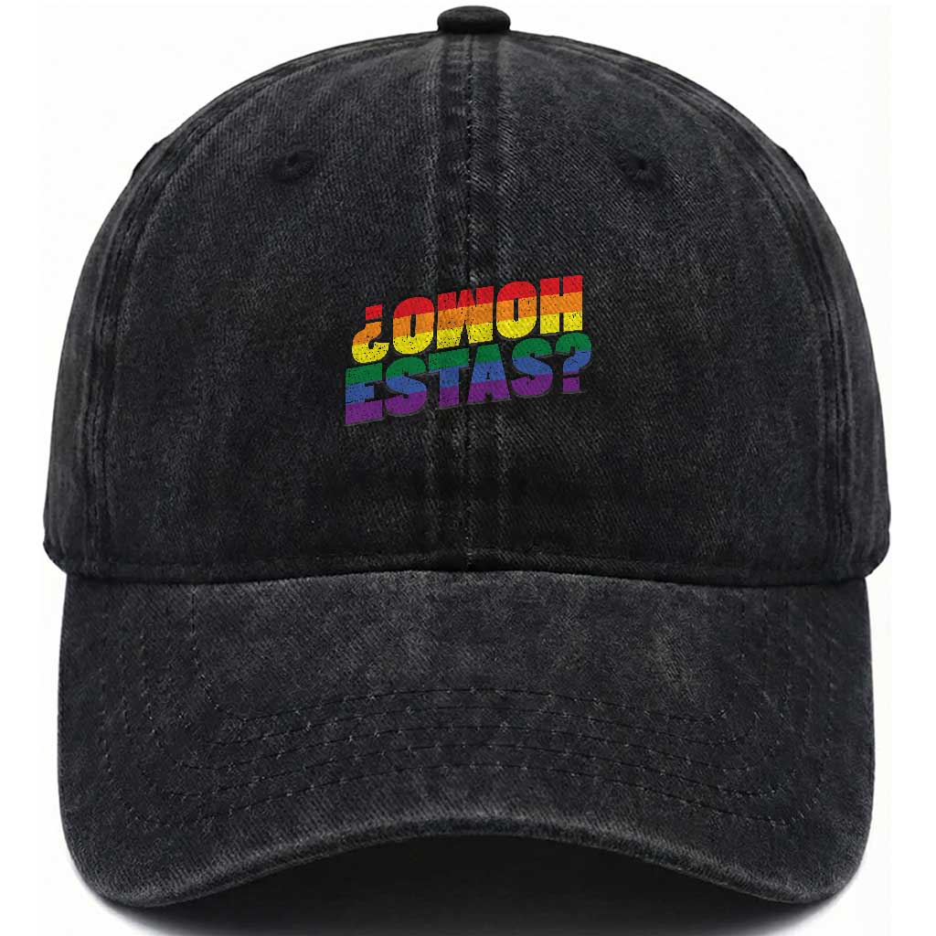 Funny Spanish Mexican Homo Estas Washed Cotton Baseball Cap Gay Pride Ally LGBTQ Month