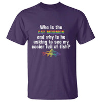 Funny Who Is The Gay Mormon And Why Is He Asking To See My Cooler Full Of Fish T Shirt LGBT Rainbow Fish