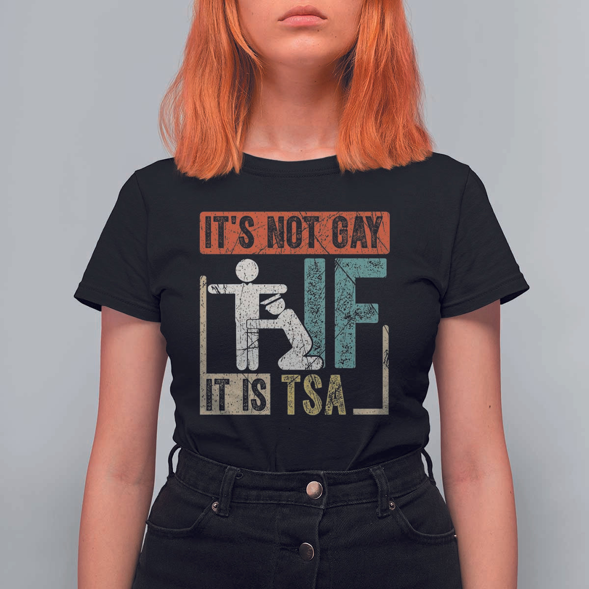 Funny Security Its Not Gay It Is TSA T Shirt For Women Security Airline - Wonder Print Shop