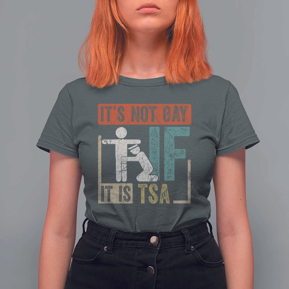 Funny Security Its Not Gay It Is TSA T Shirt For Women Security Airline - Wonder Print Shop