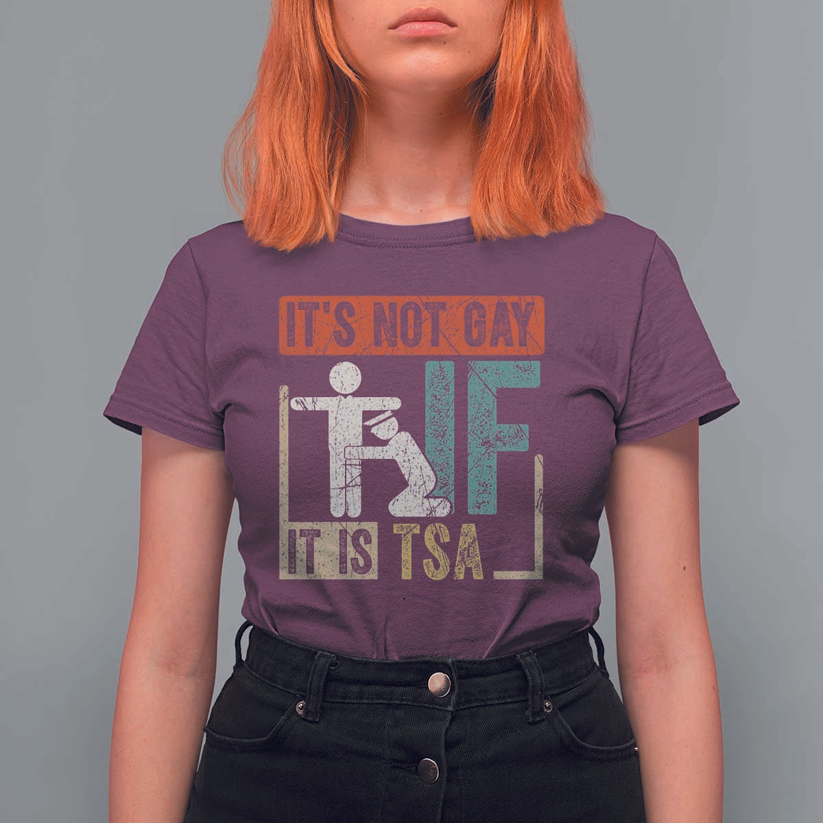 Funny Security Its Not Gay It Is TSA T Shirt For Women Security Airline - Wonder Print Shop