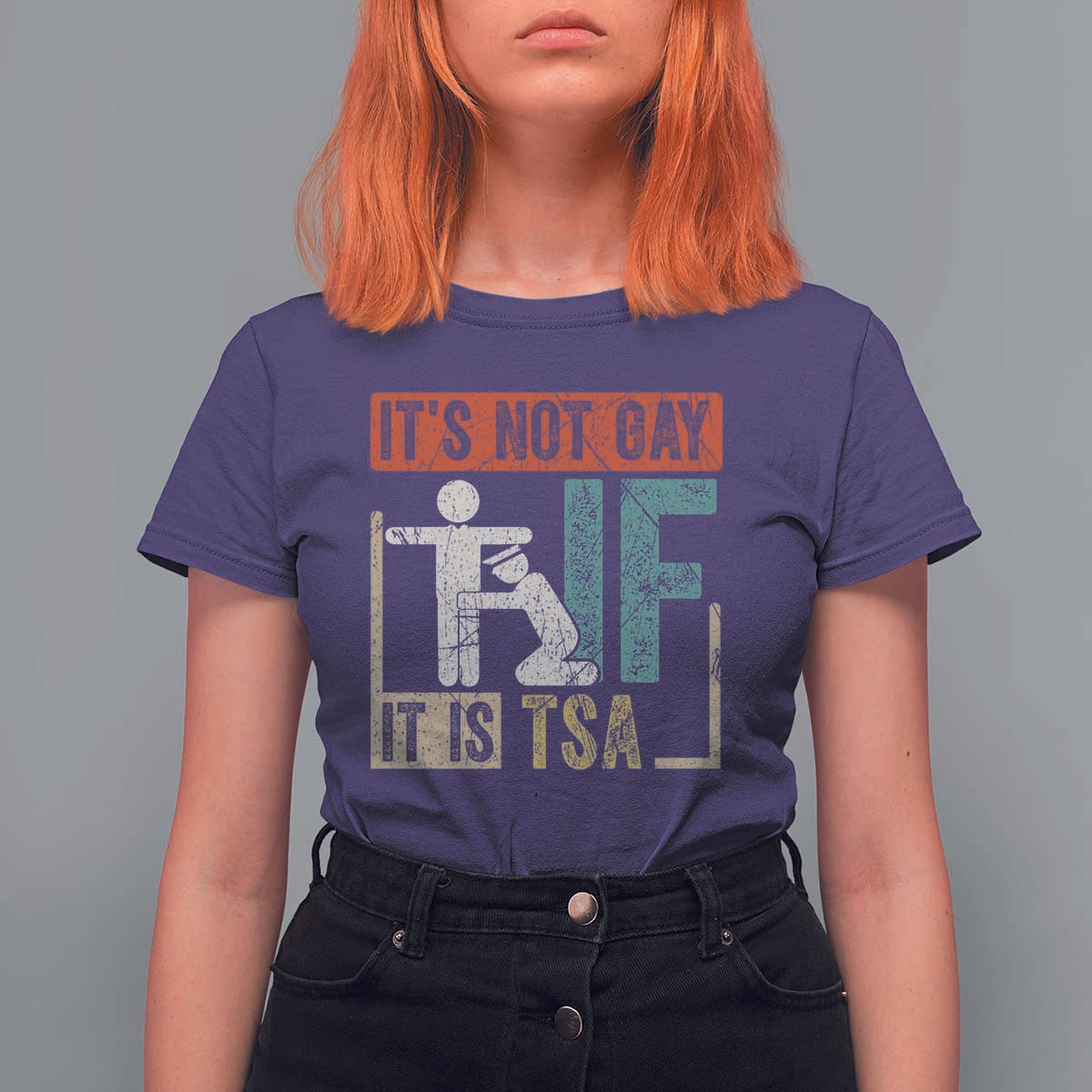 Funny Security Its Not Gay It Is TSA T Shirt For Women Security Airline - Wonder Print Shop