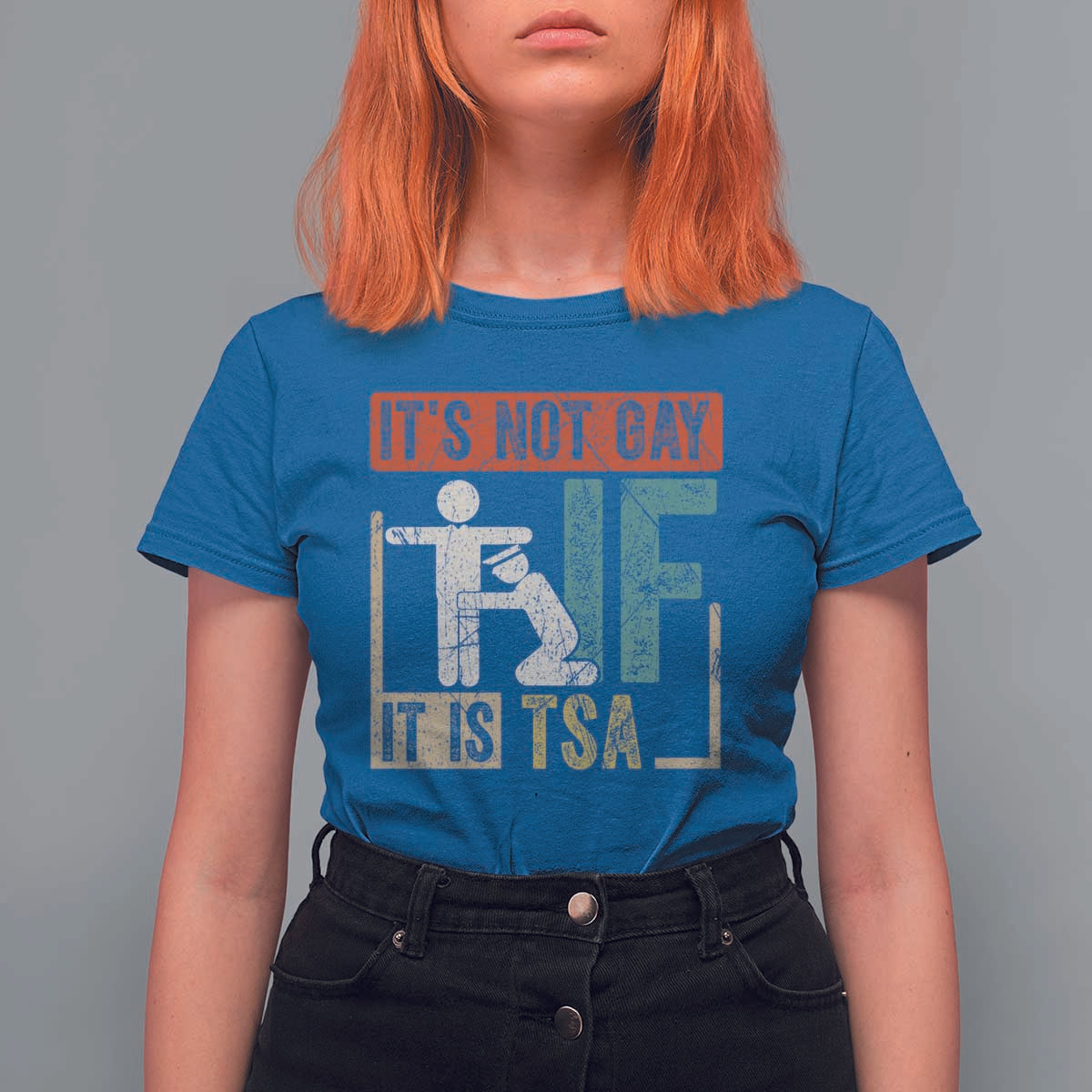 Funny Security Its Not Gay It Is TSA T Shirt For Women Security Airline - Wonder Print Shop