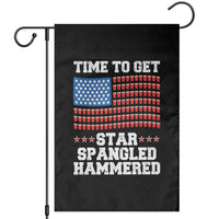 Funny Time To Get Star Spangled Hammered Garden Flag 4th of July Drinking Beer Pong Red Cup American Flag - Wonder Print Shop