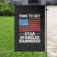 Funny Time To Get Star Spangled Hammered Garden Flag 4th of July Drinking Beer Pong Red Cup American Flag - Wonder Print Shop