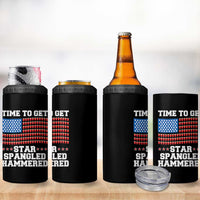 Funny Time To Get Star Spangled Hammered 4 in 1 Can Cooler Tumbler 4th of July Drinking Beer Pong Red Cup American Flag - Wonder Print Shop