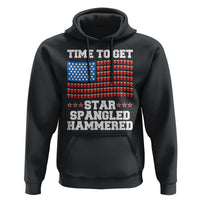 Funny Time To Get Star Spangled Hammered Hoodie 4th of July Drinking Beer Pong Red Cup American Flag - Wonder Print Shop