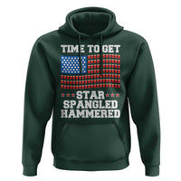 Funny Time To Get Star Spangled Hammered Hoodie 4th of July Drinking Beer Pong Red Cup American Flag - Wonder Print Shop