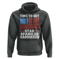 Funny Time To Get Star Spangled Hammered Hoodie 4th of July Drinking Beer Pong Red Cup American Flag - Wonder Print Shop