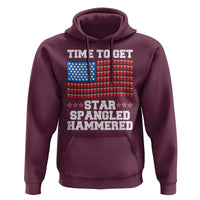 Funny Time To Get Star Spangled Hammered Hoodie 4th of July Drinking Beer Pong Red Cup American Flag - Wonder Print Shop