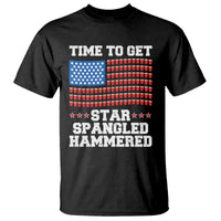 Funny Time To Get Star Spangled Hammered T Shirt 4th of July Drinking Beer Pong Red Cup American Flag - Wonder Print Shop